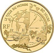 France 10 Euro Jules Verne. Around the World in 80 Days 2005 Proof KM# 1403 LE TOUR DU MONDE EN 80 JOURS RF coin obverse France 10 Euro Jules Verne. Around the World in 80 Days 2005 Proof KM# 1403 LE TOUR DU MONDE EN 80 JOURS RF coin obverse