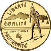 France 10 Euro Biathlon 2005 Proof KM# 1424 BIATHLON 10 EURO 2005 coin reverse France 10 Euro Biathlon 2005 Proof KM# 1424 BIATHLON 10 EURO 2005 coin reverse