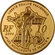France 10 Euro Monuments - Arc de Triomphe 2006 Proof KM# 2053 LIBERTÉ ÉGALITÉ FRATERNITÉ RF 2006 10 EURO LES MONUMENTS DE FRANCE coin obverse