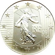France 10 Euro The Sower. 50th Anniversary of the Court of Human Rights 2009 P Proof KM# 1584 RF 20 09 coin obverse