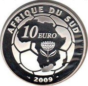 France 10 Euro FIFA Football World Cup in South Africa 2009 P Proof KM# 1636 AFRIQUE DU SUD 10 EURO 2009 coin reverse