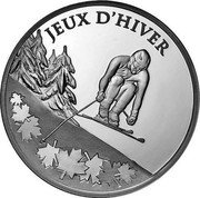 France 10 Euro XXI Olympic Winter Games in Vancouver. Alpine Skiing 2009 P Proof KM# 1634 JEUX D'HIVER coin reverse