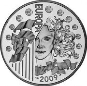 France 10 Euro 20th Anniversary of the Fall of the Berlin Wall 2009 P Proof KM# 1591 € EUROPA 2009 coin reverse