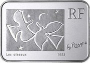 France 10 Euro Georges Braque 2010 Proof KM# 1708 RF G BRAQUE LES OISEAUX 1953 coin obverse France 10 Euro Georges Braque 2010 Proof KM# 1708 RF G BRAQUE LES OISEAUX 1953 coin obverse