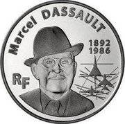 France 10 Euro Marcel Dassault 2010 Proof KM# 1691 MARCEL DASSAULT 1892 1986 RF coin obverse France 10 Euro Marcel Dassault 2010 Proof KM# 1691 MARCEL DASSAULT 1892 1986 RF coin obverse
