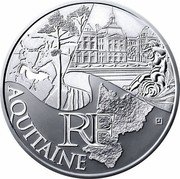 France 10 Euro Aquitanie 2011 KM# 1727 RF AQUITAINE coin obverse France 10 Euro Aquitanie 2011 KM# 1727 RF AQUITAINE coin obverse