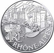 France 10 Euro Rhone-Alpes 2011 KM# 1751 RF RHÔNE-ALPES coin reverse France 10 Euro Rhone-Alpes 2011 KM# 1751 RF RHÔNE-ALPES coin reverse