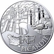 France 10 Euro Picardie 2011 KM# 1747 RF PICARDIE coin reverse France 10 Euro Picardie 2011 KM# 1747 RF PICARDIE coin reverse