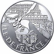 France 10 Euro Ile-de-France 2011 KM# 1739 RF ÎLE DE FRANCE coin obverse France 10 Euro Ile-de-France 2011 KM# 1739 RF ÎLE DE FRANCE coin obverse