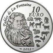 France 10 Euro Year of the Dragon 2012 (a) Proof KM# 1924 FABLES DE LA FONTAINE 10 EURO 2012 coin reverse France 10 Euro Year of the Dragon 2012 (a) Proof KM# 1924 FABLES DE LA FONTAINE 10 EURO 2012 coin reverse