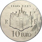 France 10 Euro Philippe II Auguste 2012 KM# 2075 1180-1223 R F 10 EURO coin obverse France 10 Euro Philippe II Auguste 2012 KM# 2075 1180-1223 R F 10 EURO coin obverse