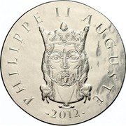 France 10 Euro Philippe II Auguste 2012 KM# 2075 PHILIPPE II AUGUSTE 2012 coin reverse France 10 Euro Philippe II Auguste 2012 KM# 2075 PHILIPPE II AUGUSTE 2012 coin reverse