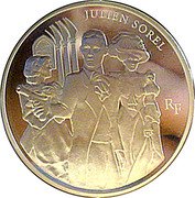 France 10 Euro Julien Sorel 2013 Proof KM# 1781 JULIEN SOREL RF coin obverse France 10 Euro Julien Sorel 2013 Proof KM# 1781 JULIEN SOREL RF coin obverse