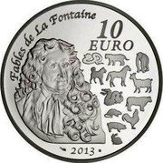 France 10 Euro Year of the Snake 2013 Proof KM# 1766 FABLES DE LA FONTAINE 10 EURO 2013 coin reverse France 10 Euro Year of the Snake 2013 Proof KM# 1766 FABLES DE LA FONTAINE 10 EURO 2013 coin reverse