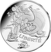 France 10 Euro Asterix Republican values. Liberty. Laugh 2015 KM# 2274 LIBERTÉ UDERZO coin reverse France 10 Euro Asterix Republican values. Liberty. Laugh 2015 KM# 2274 LIBERTÉ UDERZO coin reverse