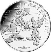 France 10 Euro Asterix Republican values. Fraternity Bretons 2015 KM# 2277 FRATERNITÉ UDERZO coin reverse France 10 Euro Asterix Republican values. Fraternity Bretons 2015 KM# 2277 FRATERNITÉ UDERZO coin reverse
