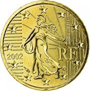France 10 Euro Cent The Sower 2002 KM# 1285 2002 RF L. JORIO D'AP. O. ROTY coin obverse France 10 Euro Cent The Sower 2002 KM# 1285 2002 RF L. JORIO D'AP. O. ROTY coin obverse