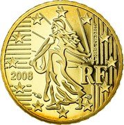 France 10 Euro Cent The Sower 2010 KM# 1410 2008 RF L. JORIO D'AP. O. ROTY coin obverse France 10 Euro Cent The Sower 2010 KM# 1410 2008 RF L. JORIO D'AP. O. ROTY coin obverse
