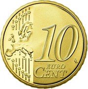 France 10 Euro Cent The Sower 2010 KM# 1410 10 LL EURO CENT coin reverse France 10 Euro Cent The Sower 2010 KM# 1410 10 LL EURO CENT coin reverse