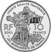 France 10 Francs Palace of Versailles 2001 Proof KM# 1268 LIBERTÉ ÉGALITÉ FRATERNITÉ RF 10 2001 FRANCS LE MONUMENTS DE FRANCE coin obverse France 10 Francs Palace of Versailles 2001 Proof KM# 1268 LIBERTÉ ÉGALITÉ FRATERNITÉ RF 10 2001 FRANCS LE MONUMENTS DE FRANCE coin obverse