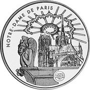 France 10 Francs Notre Dame Cathedral 2001 Proof KM# 1272 NOTRE-DAME DE PARIS 2001 coin reverse France 10 Francs Notre Dame Cathedral 2001 Proof KM# 1272 NOTRE-DAME DE PARIS 2001 coin reverse