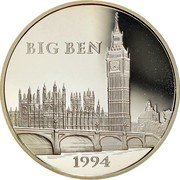 France 100 Francs-15 ECUS Big Ben and the Palace of Westminster 1994 Proof KM# 1070 BIG BEN 1994 coin reverse France 100 Francs-15 ECUS Big Ben and the Palace of Westminster 1994 Proof KM# 1070 BIG BEN 1994 coin reverse