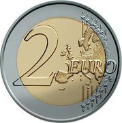 France 2 Euro 10th Anniversary of the Economic Monetary Union 2009 KM# 1590 2 EURO LL coin reverse