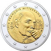 France 2 Euro 100th Anniversary of the Birth of Francois Mitterrand 2016 KM# 2281 1916 FRANÇOIS MITTERRAND 2016 RF coin obverse France 2 Euro 100th Anniversary of the Birth of Francois Mitterrand 2016 KM# 2281 1916 FRANÇOIS MITTERRAND 2016 RF coin obverse