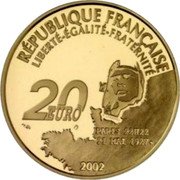 France 20 Euro 75th Anniversary of Lindbergh's Flight 2002 Proof KM# 1984 RÉPUBLIQUE FRANÇAISE LIBERTÉ-FRATERNITÉ-ÉGALITÉ 20 EURO C. LINDBERGH PARIS 22H22 21 MAI 1927. 2002 coin obverse France 20 Euro 75th Anniversary of Lindbergh's Flight 2002 Proof KM# 1984 RÉPUBLIQUE FRANÇAISE LIBERTÉ-FRATERNITÉ-ÉGALITÉ 20 EURO C. LINDBERGH PARIS 22H22 21 MAI 1927. 2002 coin obverse