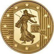 France 20 Euro Sower. Thank You Franc 2002 Proof KM# 1990 RF 20 02 coin obverse France 20 Euro Sower. Thank You Franc 2002 Proof KM# 1990 RF 20 02 coin obverse