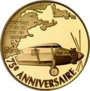 France 20 Euro 75th Anniversary of Lindbergh's Flight 2002 Proof KM# 1984 NEW YORK 7:52 AM MAY 20 1927 2002 SPIRIT OF ST. LOUIS 75E ANNIVERSAIRE coin reverse France 20 Euro 75th Anniversary of Lindbergh's Flight 2002 Proof KM# 1984 NEW YORK 7:52 AM MAY 20 1927 2002 SPIRIT OF ST. LOUIS 75E ANNIVERSAIRE coin reverse