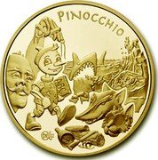 France 20 Euro Pinocchio 2002 Proof KM# 1989 PINOCCHIO α 2002 coin reverse France 20 Euro Pinocchio 2002 Proof KM# 1989 PINOCCHIO α 2002 coin reverse