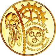 France 20 Euro 100th Anniversary of the Tour de France 2003 A Proof KM# 1330 CENTENAIRE DU TOUR DE FRANCE coin reverse