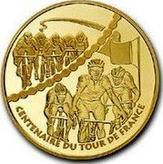 France 20 Euro 100th Anniversary of the Tour de France 2003 A Proof KM# 1329 CENTENAIRE DU TOUR DE FRANCE coin reverse