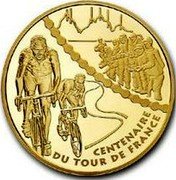 France 20 Euro 100th Anniversary of the Tour de France 2003 A Proof KM# 1328 CENTENAIRE DU TOUR DE FRANCE coin reverse