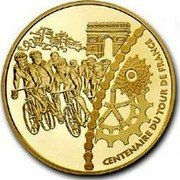 France 20 Euro 100th Anniversary of the Tour de France 2003 A Proof KM# 1327 CENTENAIRE DU TOUR DE FRANCE coin reverse