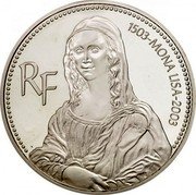 France 20 Euro 500th Anniversary of the Mona Lisa 2003 Proof KM# 2004 1503-MONA LISA-2003 RF coin obverse