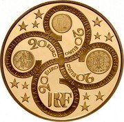 France 20 Euro First Anniversary of the Euro 2003 Proof KM# 1339 20 EURO 20 EURO 20 EURO 20 EURO ÖSTERREICH BELGIQUE BELGIE LUXEMBOURG NEDERLAND SUOMI PORTUGAL DEUTSCHLAND ESPAÑA ITALIA FRANCE ELLADA EIRE RF coin obverse