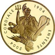 France 20 Euro 100th Anniversary of the Entente Cordiale 2004 Proof KM# 2011 ENTENTE 2004 CORDIALE 1904 coin reverse
