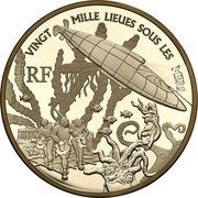 France 20 Euro Jules Verne 2005 Proof KM# 2031 VINGT MILLE LIEUES SOUS LES MERS RF coin obverse France 20 Euro Jules Verne 2005 Proof KM# 2031 VINGT MILLE LIEUES SOUS LES MERS RF coin obverse