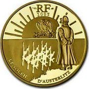 France 20 Euro 200th Anniversary of the Victory of Austerlitz 2005 Proof KM# 1433 RF 2005 LE SOLEIL D'AUSTERLITZ coin obverse France 20 Euro 200th Anniversary of the Victory of Austerlitz 2005 Proof KM# 1433 RF 2005 LE SOLEIL D'AUSTERLITZ coin obverse