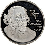 France 20 Euro 100th Anniversary of Death of Paul Cezanne 2006 Proof KM# 1454 RF PAUL CÉZANNE 1839 1906 coin obverse