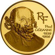 France 20 Euro Paul Cezanne. 100th Anniversary of Death 2006 Proof KM# 2059 RF PAUL CÉZANNE 1839 1906 coin obverse