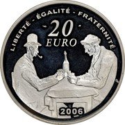 France 20 Euro 100th Anniversary of Death of Paul Cezanne 2006 Proof KM# 1454 LIBERTÉ - ÉGALITÉ - FRATERNITÉ 20 EURO 2006 coin reverse