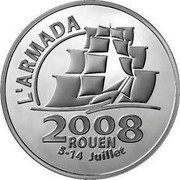 France 20 Euro Armada Rouen 2008 Proof KM# 1560 L'ARMADA 2008 ROUEN 5-14 JUILLET coin reverse France 20 Euro Armada Rouen 2008 Proof KM# 1560 L'ARMADA 2008 ROUEN 5-14 JUILLET coin reverse