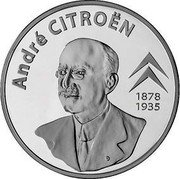 France 20 Euro Andre Citroen 2008 Proof KM# 1557 ANDRÉ CITROËN 1878 1935 coin reverse France 20 Euro Andre Citroen 2008 Proof KM# 1557 ANDRÉ CITROËN 1878 1935 coin reverse