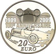 France 20 Euro 100th Anniversary of Bugatti 2009 P Proof KM# 1607 1909 2009 100E ANNIVERSAIRE 20 EURO coin reverse France 20 Euro 100th Anniversary of Bugatti 2009 P Proof KM# 1607 1909 2009 100E ANNIVERSAIRE 20 EURO coin reverse