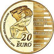 France 20 Euro Federic Chopin 2005 Proof KM# 2028 LIBERTÉ ÉGALITÉ FRATERNITÉ 2005 20 EURO PARC LAZIENKI KRÓLEWSKIE, POLOGNE coin reverse France 20 Euro Federic Chopin 2005 Proof KM# 2028 LIBERTÉ ÉGALITÉ FRATERNITÉ 2005 20 EURO PARC LAZIENKI KRÓLEWSKIE, POLOGNE coin reverse