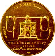 France 20 Francs Visite de Rene Coty. Dropsy 1955 KM# M28a BRENET F. DENON D LE PRESIDENT COTY VISITE L’ADON DES MONNAIES 1 LE 5 MAI 1955 coin reverse France 20 Francs Visite de Rene Coty. Dropsy 1955 KM# M28a BRENET F. DENON D LE PRESIDENT COTY VISITE L’ADON DES MONNAIES 1 LE 5 MAI 1955 coin reverse