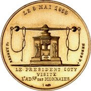 France 20 Francs Visite de Rene Coty. Delannoy 1955 KM# M27a BRENET F. DENON D LE PRESIDENT COTY VISITE L’ADON DES MONNAIES 1 LE 5 MAI 1955 coin reverse France 20 Francs Visite de Rene Coty. Delannoy 1955 KM# M27a BRENET F. DENON D LE PRESIDENT COTY VISITE L’ADON DES MONNAIES 1 LE 5 MAI 1955 coin reverse